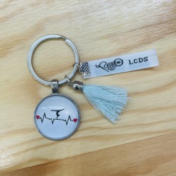 Porte clefs gym pompon coloris au choix