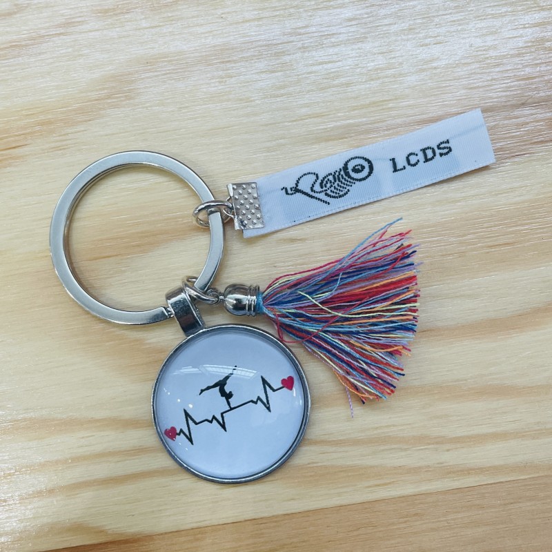 Porte clefs gym pompon coloris au choix