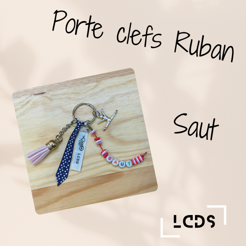 Porte clefs ruban "SAUT"